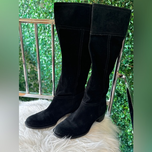 Nine West Black Suede Tall Boots size 9 - Picture 1 of 11